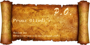 Prusz Olivér névjegykártya